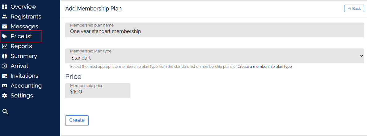 Membership plan